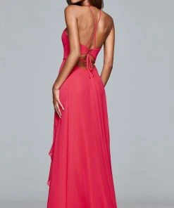 Faviana - 7939 Long Halter Dress With Layered Ruffle Detail 9 Faviana - 7939 Long Halter Dress With Layered Ruffle Detail