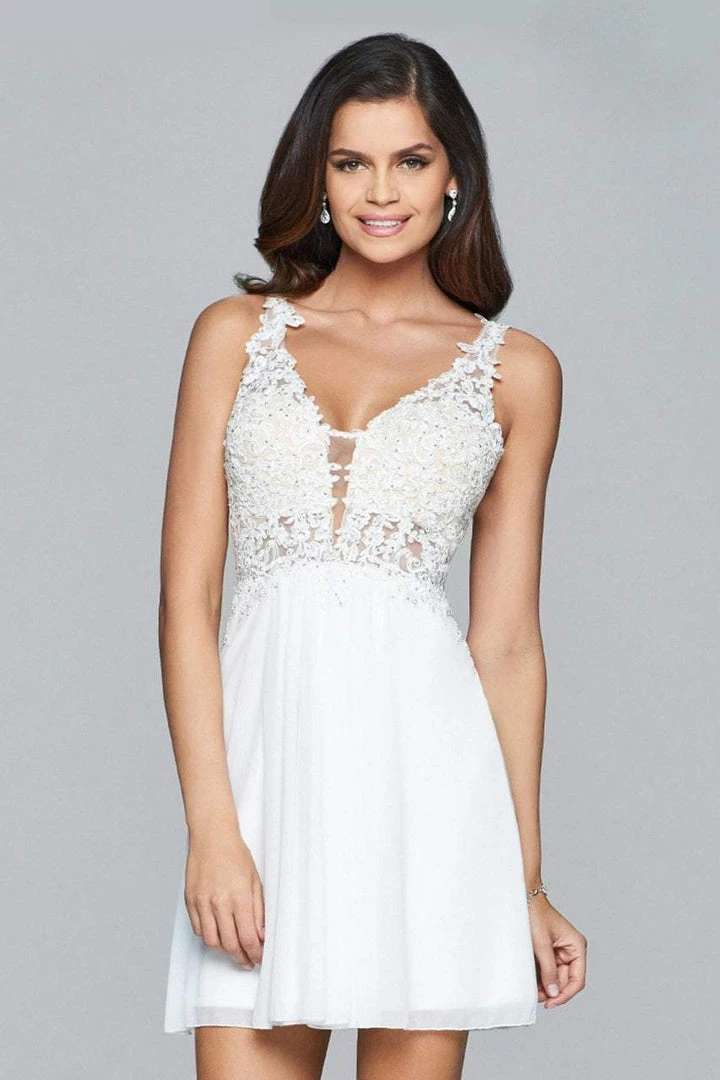 Faviana - 8070 Beaded Lace Cocktail Dress Cocktail Dresses 4 Faviana - 8070 Beaded Lace Cocktail Dress Cocktail Dresses