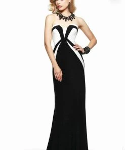 Formal Gowns Faviana - Chic Block Colored Strapless Jersey Gown 7572