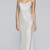Formal Gowns Faviana - Cowl Neck Metallic Jersey Sheath Dress S10256 - 1 Pc Black In Size 10 Available