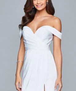 Faviana - Drape Ornate Dress With Slit 8050 - 1 Pc Ivory In Size 6 Available 7 Faviana - Drape Ornate Dress With Slit 8050 - 1 Pc Ivory In Size 6 Available