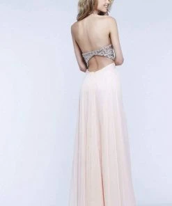 Faviana - Embellished Chiffon Illusion Long Evening Gown S7376