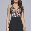 Faviana Floral Embroidered Sheer Plunging Neck Cocktail Dress 10150 - 1 Pc Black In Size 4 Available Cocktail Dresses