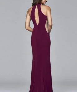Faviana - Illusion Side Paneled Long Jersey Gown 7943 - 1 Pc Bordeux In Size 6 Available Formal Gowns 9 Faviana - Illusion Side Paneled Long Jersey Gown 7943 - 1 Pc Bordeux In Size 6 Available Formal Gowns