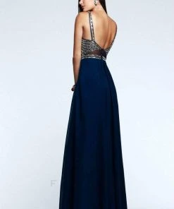 Faviana - Jeweled Illusion Bodice A-Line Dress S7559