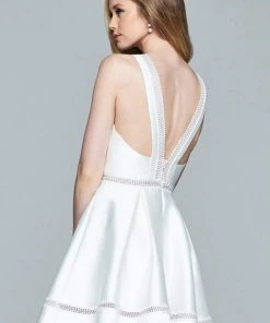 Faviana - Lace V-Neck Mikado Dress 8064 7 Faviana - Lace V-Neck Mikado Dress 8064