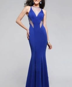 Faviana - Lllusion Jewel Cutout Ornate Long Dress 7792