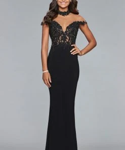 Faviana - S10004 Embroidered Illusion High Sheath Dress 18 Faviana - S10004 Embroidered Illusion High Sheath Dress
