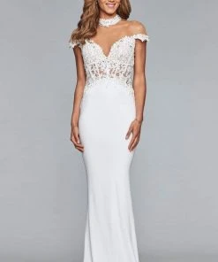 Faviana - S10004 Embroidered Illusion High Sheath Dress 15 Faviana - S10004 Embroidered Illusion High Sheath Dress