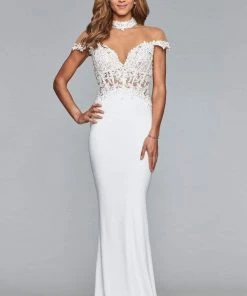 Faviana - S10004 Embroidered Illusion High Sheath Dress 17 Faviana - S10004 Embroidered Illusion High Sheath Dress