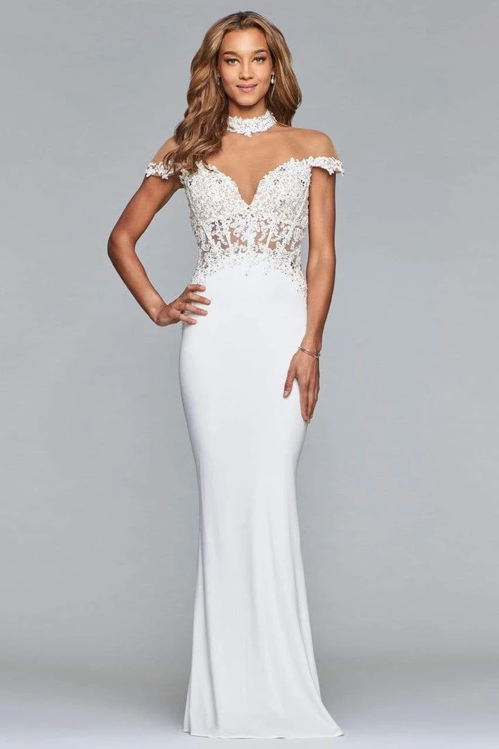 Faviana - S10004 Embroidered Illusion High Sheath Dress 9 Faviana - S10004 Embroidered Illusion High Sheath Dress