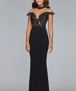 Faviana - S10004 Embroidered Illusion High Sheath Dress 19 Faviana - S10004 Embroidered Illusion High Sheath Dress