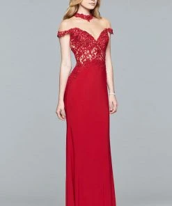 Faviana - S10004 Embroidered Illusion High Sheath Dress 13 Faviana - S10004 Embroidered Illusion High Sheath Dress