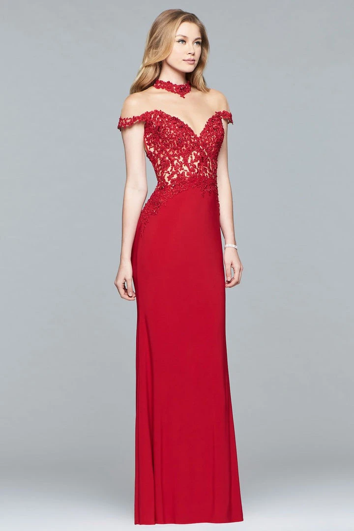 Faviana - S10004 Embroidered Illusion High Sheath Dress 5 Faviana - S10004 Embroidered Illusion High Sheath Dress