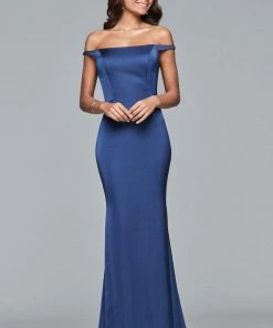 Formal Gowns Faviana - S10010 Off-Shoulder Matte Satin Sheath Gown 7 Formal Gowns Faviana - S10010 Off-Shoulder Matte Satin Sheath Gown