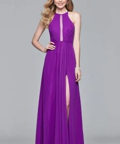 Faviana - S10025 Halter Neck A-line Dress