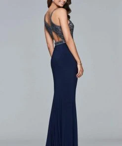 Faviana - S10092 Sleeveless V-Neck Beaded Evening Dress Formal Gowns