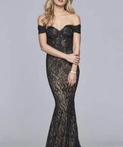 Faviana - S10109 Lace Off-Shoulder Mermaid Dress With Train 7 Faviana - S10109 Lace Off-Shoulder Mermaid Dress With Train