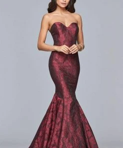 Faviana - S10118 Strapless Sweetheart Jacquard Mermaid Dress Formal Gowns 11 Faviana - S10118 Strapless Sweetheart Jacquard Mermaid Dress Formal Gowns