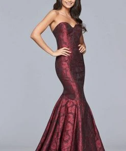 Faviana - S10118 Strapless Sweetheart Jacquard Mermaid Dress Formal Gowns 13 Faviana - S10118 Strapless Sweetheart Jacquard Mermaid Dress Formal Gowns