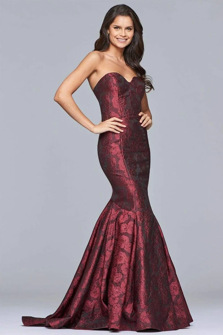 Faviana - S10118 Strapless Sweetheart Jacquard Mermaid Dress Formal Gowns 8 Faviana - S10118 Strapless Sweetheart Jacquard Mermaid Dress Formal Gowns