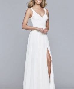 Faviana - S10177 V-Neck Sleeveless Chiffon Long Dress Formal Gowns
