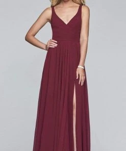 Faviana - S10177 V-Neck Sleeveless Chiffon Long Dress Formal Gowns 14 Faviana - S10177 V-Neck Sleeveless Chiffon Long Dress Formal Gowns