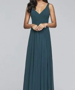 Faviana - S10177 V-Neck Sleeveless Chiffon Long Dress Formal Gowns 16 Faviana - S10177 V-Neck Sleeveless Chiffon Long Dress Formal Gowns