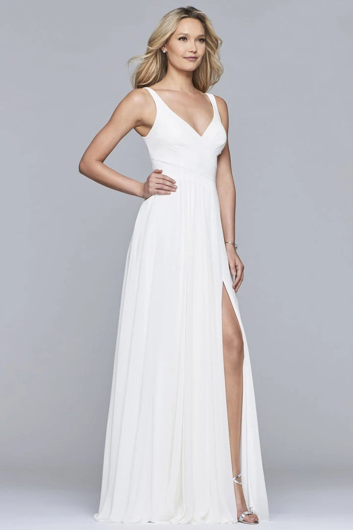 Faviana - S10177 V-Neck Sleeveless Chiffon Long Dress Formal Gowns 10 Faviana - S10177 V-Neck Sleeveless Chiffon Long Dress Formal Gowns