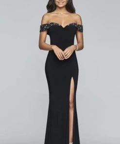 Formal Gowns Faviana - S10202 Beaded Sweetheart Off Shoulder Jersey Dress 16 Formal Gowns Faviana - S10202 Beaded Sweetheart Off Shoulder Jersey Dress