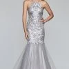 Formal Gowns Faviana - S10221 Embroidered Sequin Halter Mermaid Gown