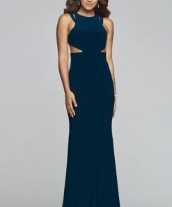 Faviana - S10224 Sleeveless Halter Jersey Fitted Dress 7 Faviana - S10224 Sleeveless Halter Jersey Fitted Dress