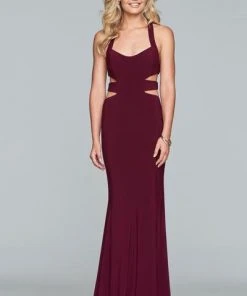 Formal Gowns Faviana - S10225 Sleeveless Halter Jersey Dress With Lace Up Back
