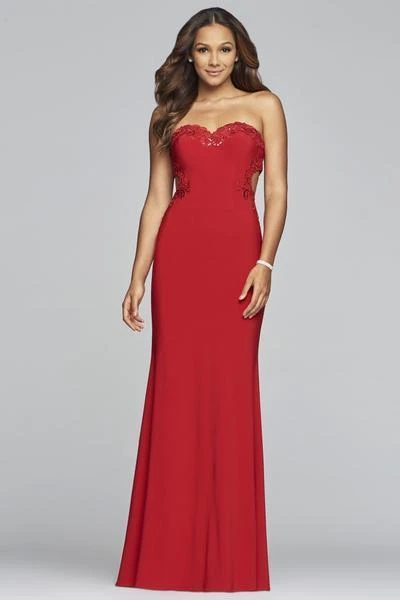 Faviana - S10271 Bead-Embroidered Cutout Strapless Sheath Gown 6 Faviana - S10271 Bead-Embroidered Cutout Strapless Sheath Gown