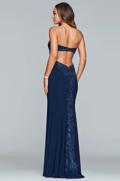 Faviana - S10271 Bead-Embroidered Cutout Strapless Sheath Gown 5 Faviana - S10271 Bead-Embroidered Cutout Strapless Sheath Gown