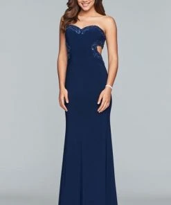 Faviana - S10271 Bead-Embroidered Cutout Strapless Sheath Gown 9 Faviana - S10271 Bead-Embroidered Cutout Strapless Sheath Gown