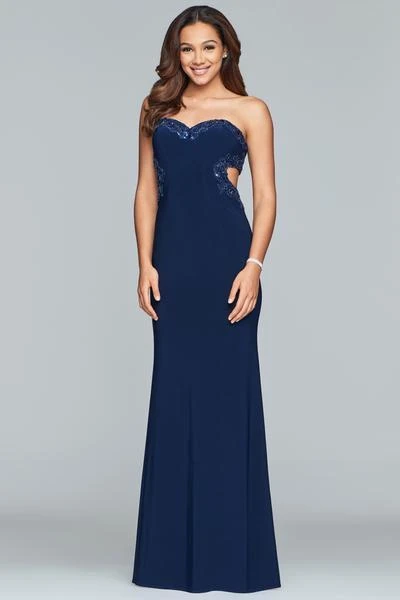 Faviana - S10271 Bead-Embroidered Cutout Strapless Sheath Gown 4 Faviana - S10271 Bead-Embroidered Cutout Strapless Sheath Gown
