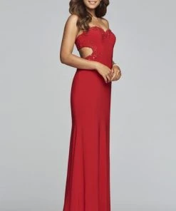 Faviana - S10271 Bead-Embroidered Cutout Strapless Sheath Gown 12 Faviana - S10271 Bead-Embroidered Cutout Strapless Sheath Gown