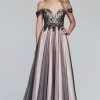 Formal Gowns Faviana - S10290 Beaded Lace Off-Shoulder Evening Gown