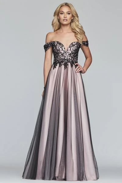 Formal Gowns Faviana - S10290 Beaded Lace Off-Shoulder Evening Gown 3 Formal Gowns Faviana - S10290 Beaded Lace Off-Shoulder Evening Gown