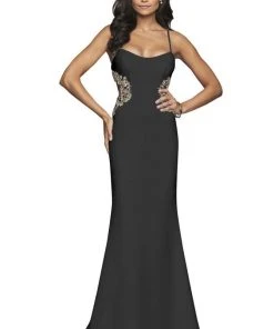 Formal Gowns Faviana - S10302 Metallic Floral Appliqued Trumpet Gown