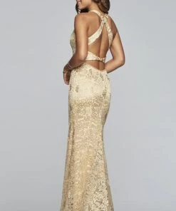 Faviana - S10303 Metallic Embroidered Sheath Evening Gown 8 Faviana - S10303 Metallic Embroidered Sheath Evening Gown