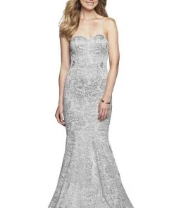Formal Gowns Faviana - S10305 Strapless Metallic Embroidered Mermaid Dress