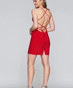 Faviana - S10356 Halter Stretch Jersey Sheath Dress
