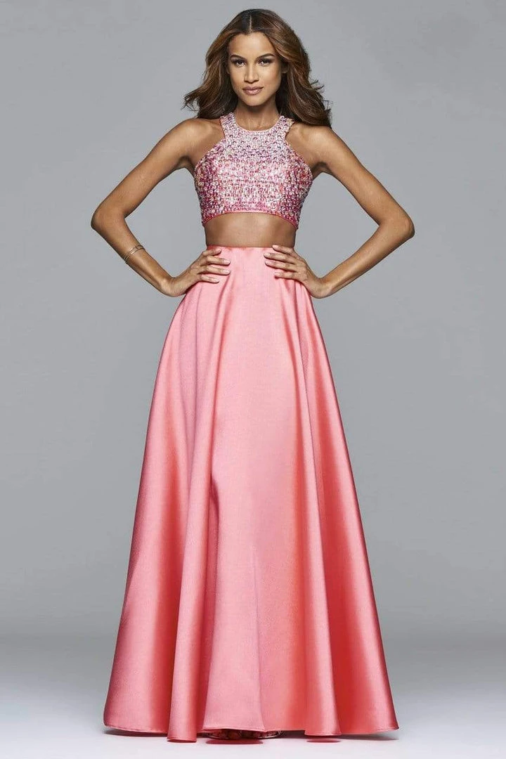 Formal Gowns Faviana - S7827 Frosted Satin Two Piece With Fully Beaded Bodice 3 Formal Gowns Faviana - S7827 Frosted Satin Two Piece With Fully Beaded Bodice