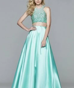 Formal Gowns Faviana - S7827 Frosted Satin Two Piece With Fully Beaded Bodice 11 Formal Gowns Faviana - S7827 Frosted Satin Two Piece With Fully Beaded Bodice