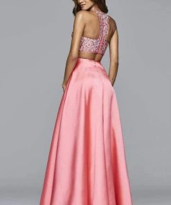 Formal Gowns Faviana - S7827 Frosted Satin Two Piece With Fully Beaded Bodice 10 Formal Gowns Faviana - S7827 Frosted Satin Two Piece With Fully Beaded Bodice