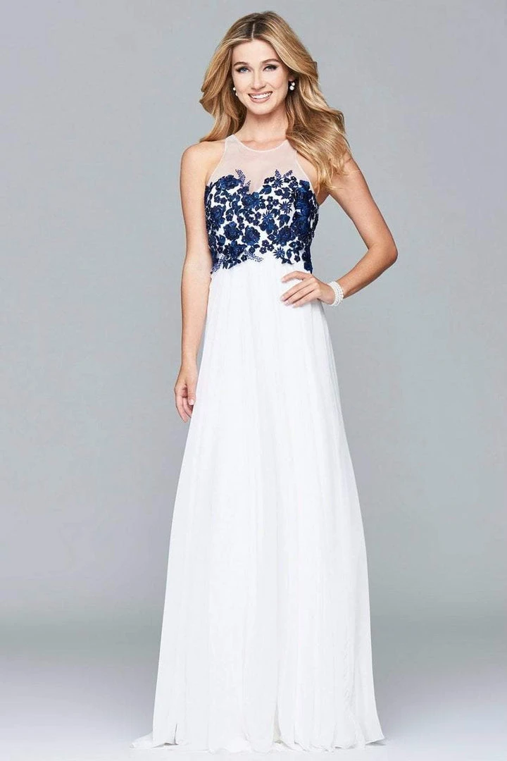 Formal Gowns Faviana - S7997 Long Chiffon Fit And Flare With Applique Top 6 Formal Gowns Faviana - S7997 Long Chiffon Fit And Flare With Applique Top