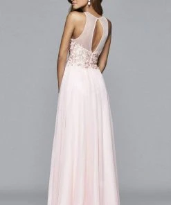 Formal Gowns Faviana - S7997 Long Chiffon Fit And Flare With Applique Top 8 Formal Gowns Faviana - S7997 Long Chiffon Fit And Flare With Applique Top