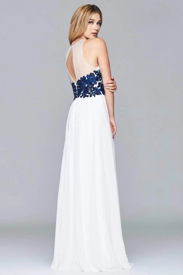 Formal Gowns Faviana - S7997 Long Chiffon Fit And Flare With Applique Top 7 Formal Gowns Faviana - S7997 Long Chiffon Fit And Flare With Applique Top